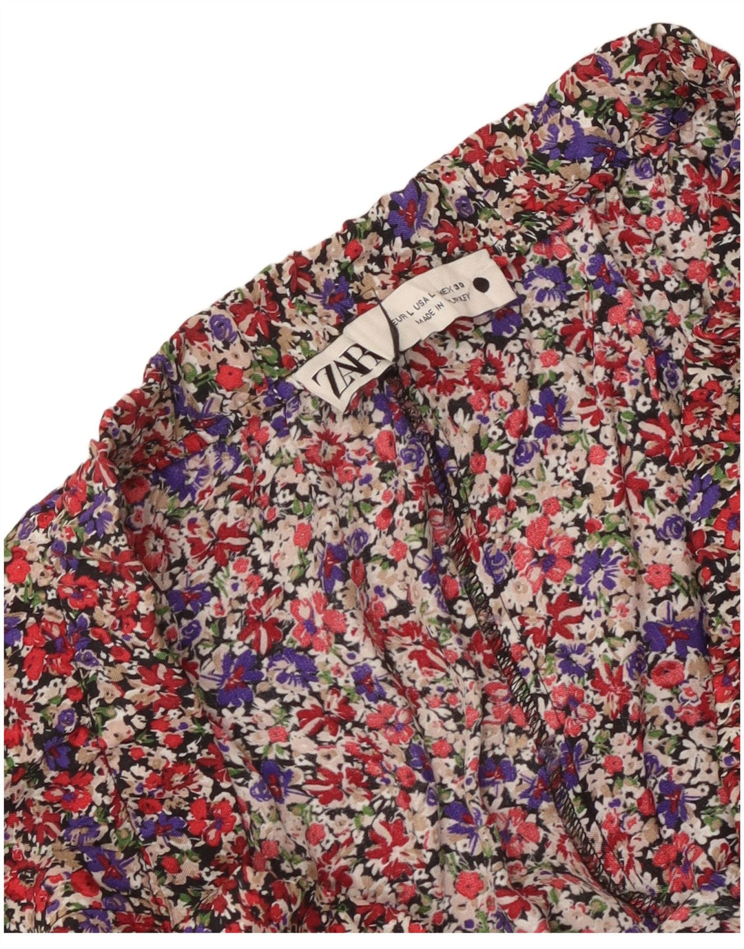 Zara Женская юбка-трапеция, большая W32, разноцветный цветочный принт