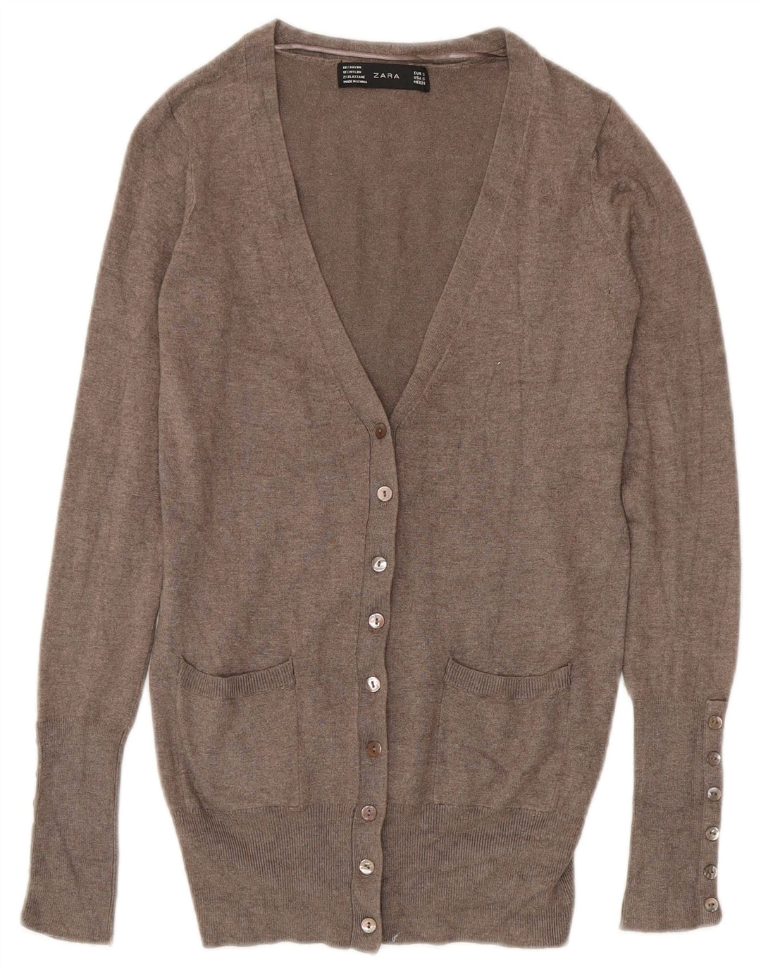 Женский кардиган ZARA UK 10, маленький серый вискоза