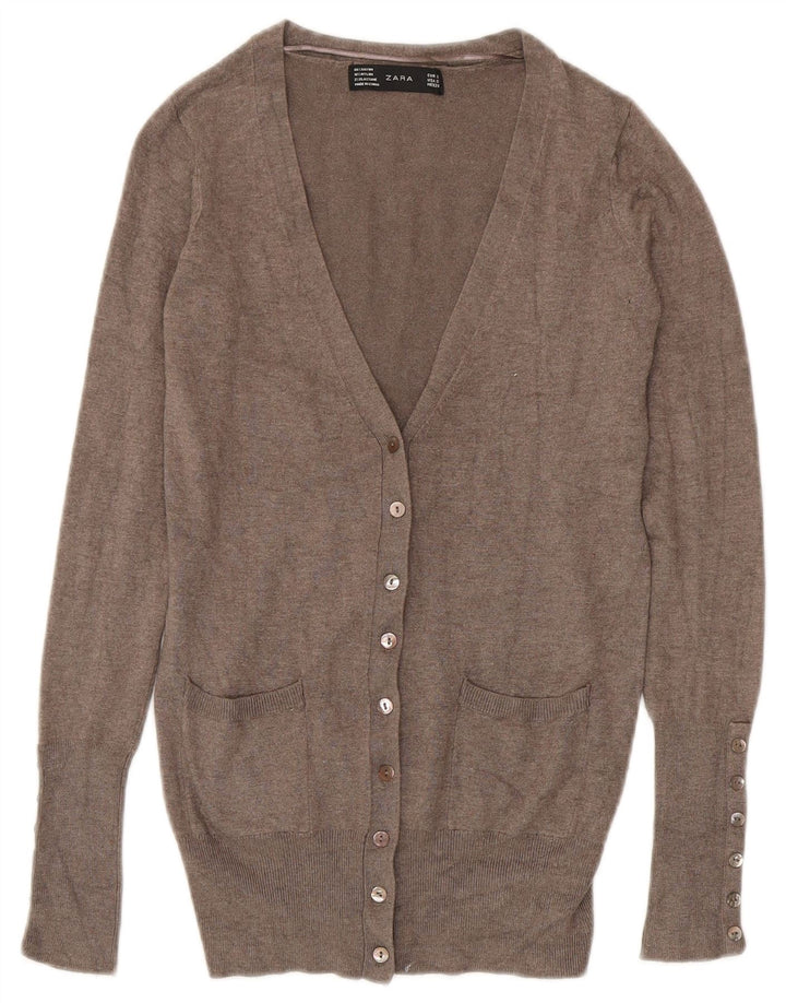 Женский кардиган ZARA UK 10, маленький серый вискоза