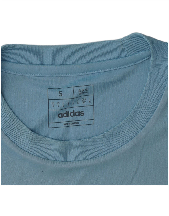 Adidas Mens Dri Fit Slim Футболка Топ Маленький Синий