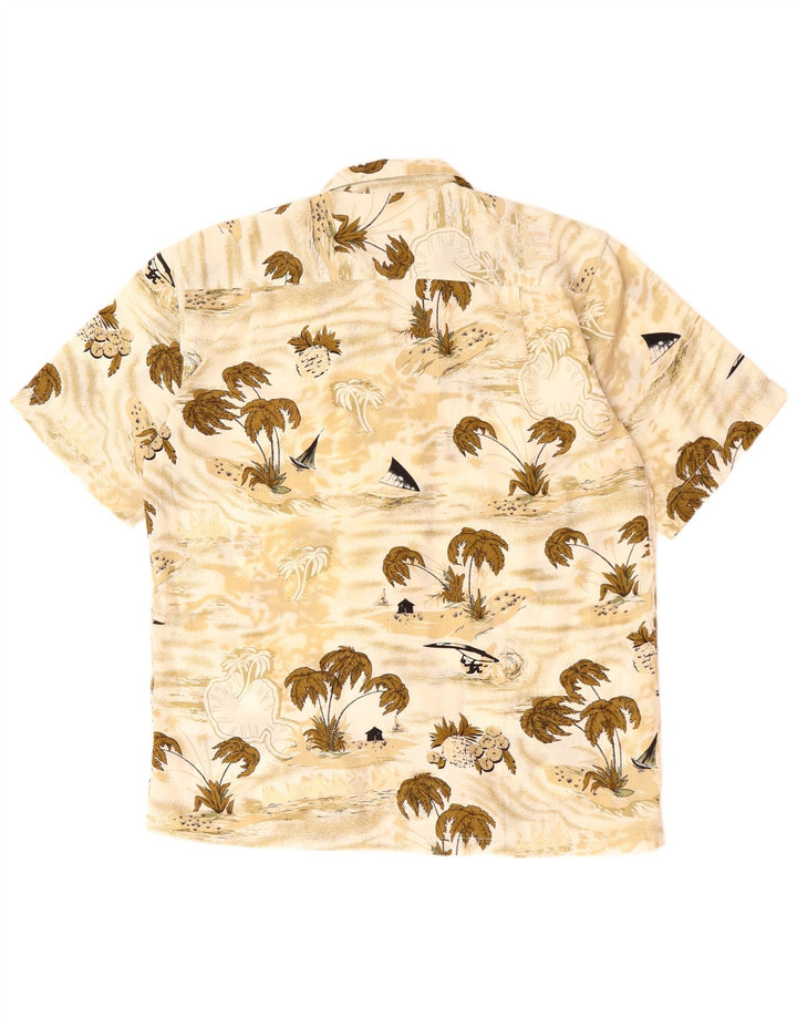 JACK & JONES Мужская рубашка с коротким рукавом, большая, бежевая, гавайская