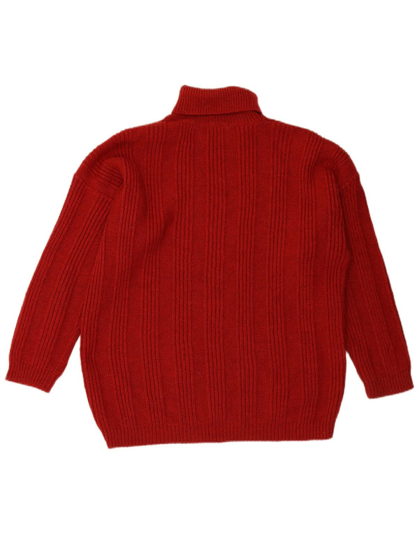 ВИНТАЖНЫЙ женский джемпер с высоким воротником, Великобритания, 18 XL, бордовый Fair Isle