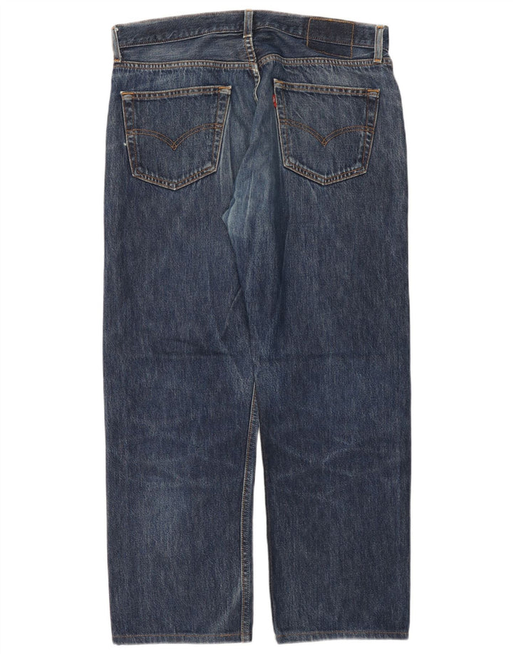 Мужские прямые джинсы LEVI'S 501 W34 L28 синие, хлопок