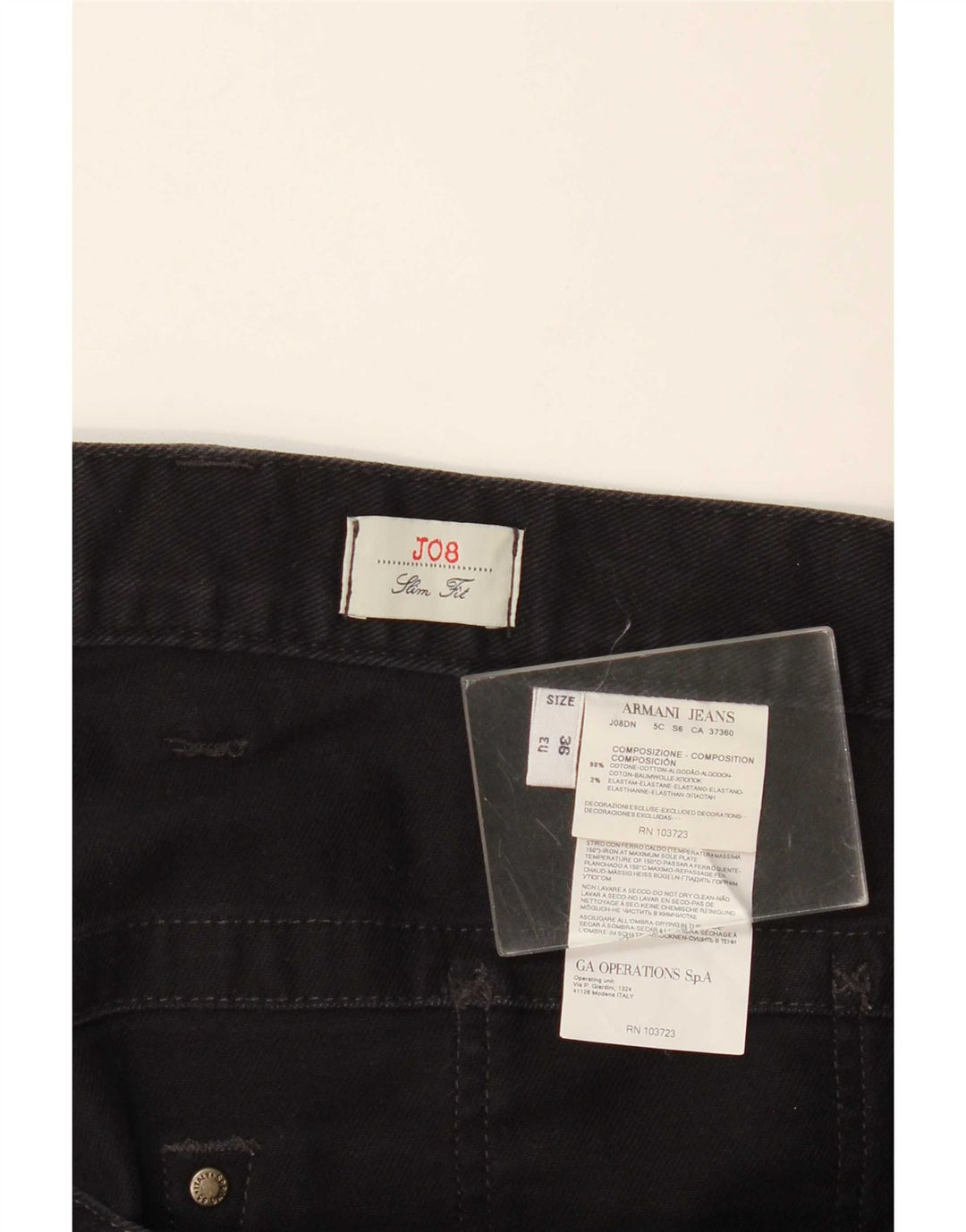 Мужские джинсы Armani J08 Slim W36 L30, черный хлопок
