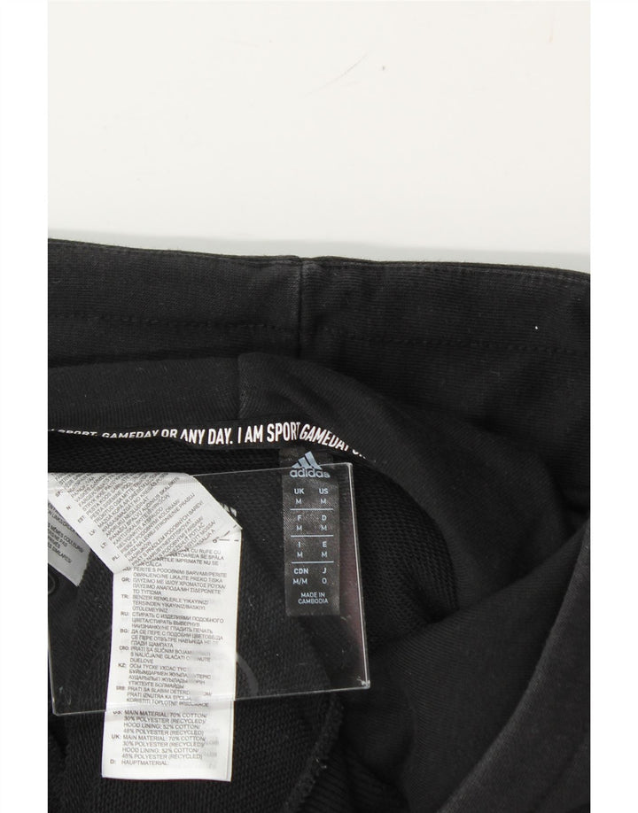 ADIDAS Mens Graphic Hoodie Jumper Medium Black Cotton Vintage Adidas and Second-Hand Adidas from Messina Hembry 