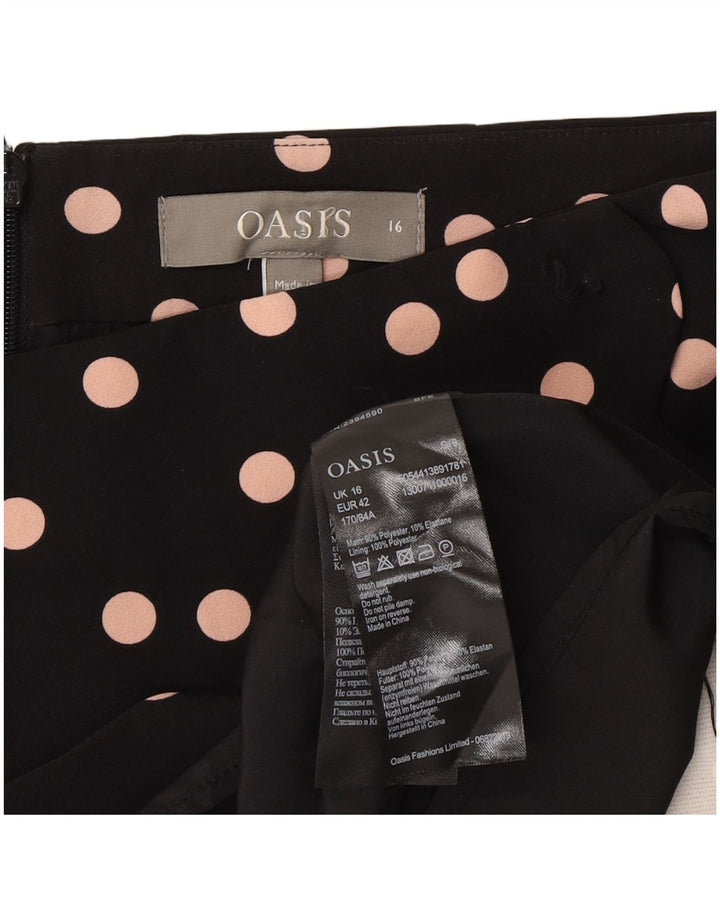 Женская мини-юбка Oasis UK 16, большая W34, черный полиэстер в горошек