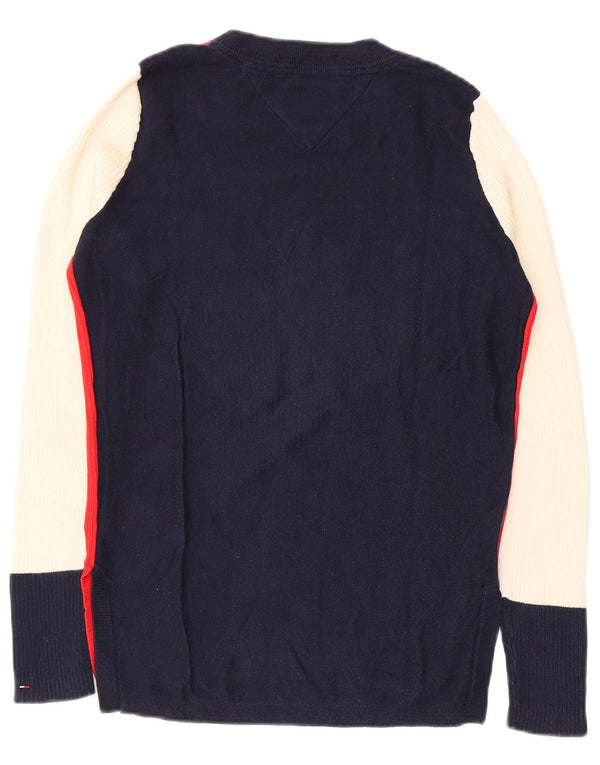 Женский джемпер с вырезом «лодочка» Tommy Hilfiger UK 10, маленький красный с цветными блоками
