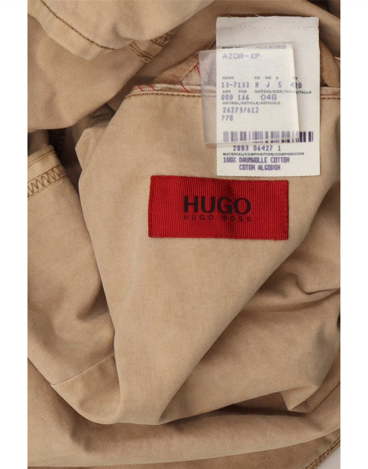 Мужской пиджак с 2 пуговицами Hugo Boss, цвет EU 48, средний бежевый, хлопок