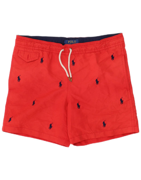 Polo Ralph Lauren Boys Swimming Shorts 7-8 Years Small Red Spotted