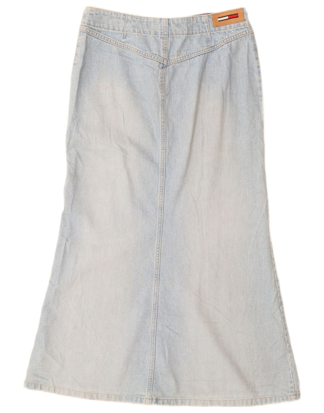 TOMMY HILFIGER Женская джинсовая юбка с высокой талией, размер США 10, большой размер W30, синяя хлопковая ткань