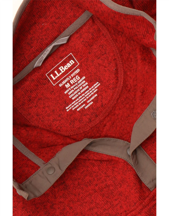 Мужской свитшот с воротником на пуговицах L.L.Bean, джемпер среднего темно-бордового цвета из полиэстера