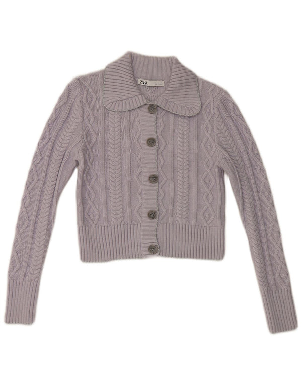 Женский укороченный кардиган Zara UK 10, маленький фиолетовый акрил