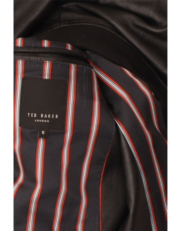 Мужская кожаная куртка Ted Baker, размер 5, большая черная