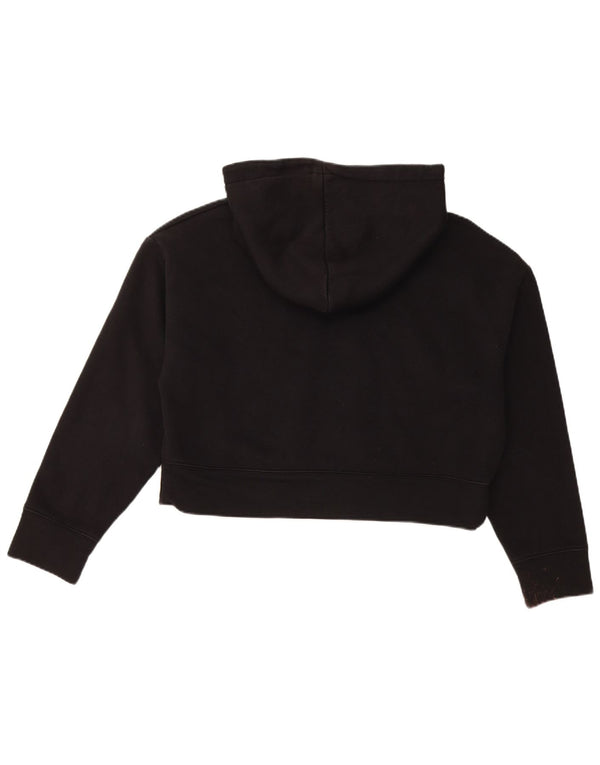 Женский укороченный джемпер с капюшоном Zara UK 12, средний черный хлопок