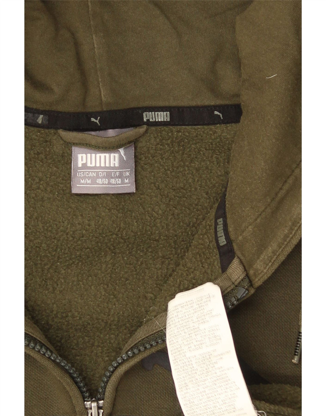 Мужской свитер с капюшоном и молнией Puma, средний цвет, хаки, хлопок