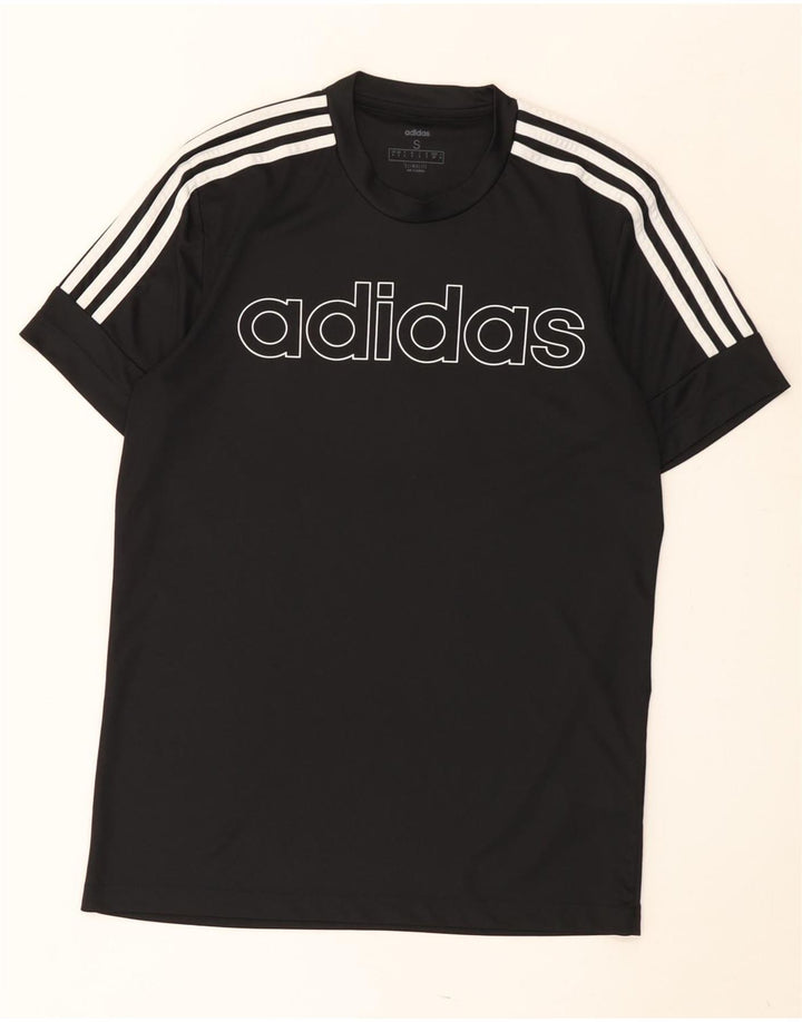 Мужская футболка Adidas Climalite с рисунком, маленький черный полиэстер