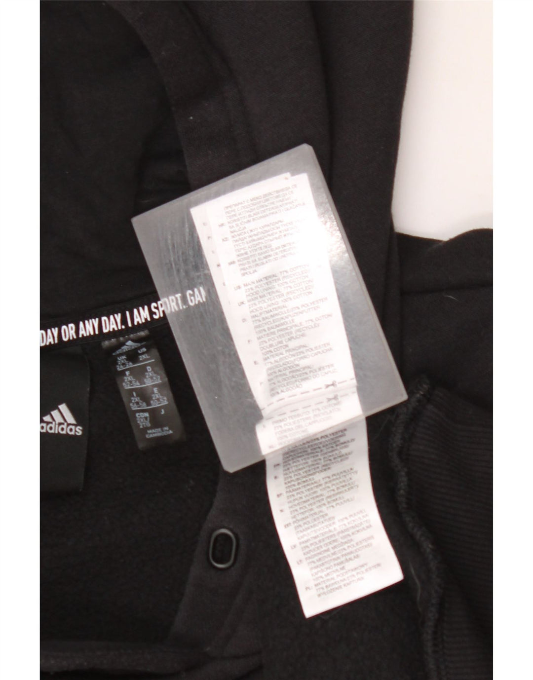 Женский джемпер с капюшоном ADIDAS UK 24/26 2XL, черный хлопок