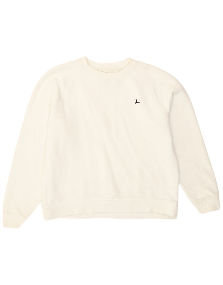 Женский свитер-толстовка Jack Wills UK 14, большой размер, белый хлопок