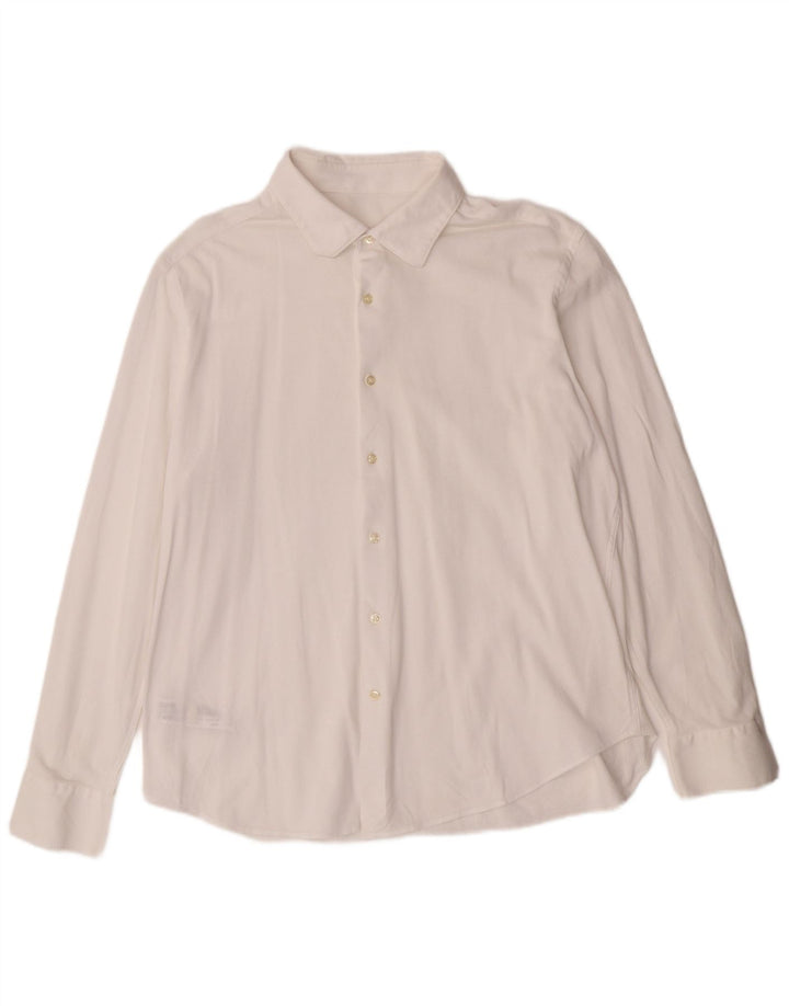 Мужская рубашка Massimo Dutti 2XL, белый хлопок