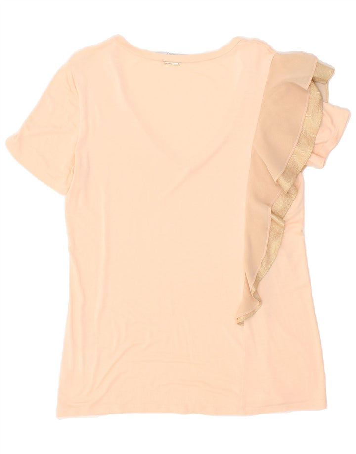 LIU JO Womens T-Shirt Top UK 12 Medium Beige Viscose Vintage Liu Jo and Second-Hand Liu Jo from Messina Hembry 