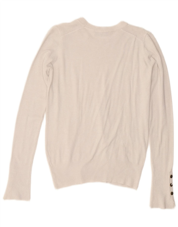 Женский джемпер с круглым вырезом Zara UK 10, маленький белый