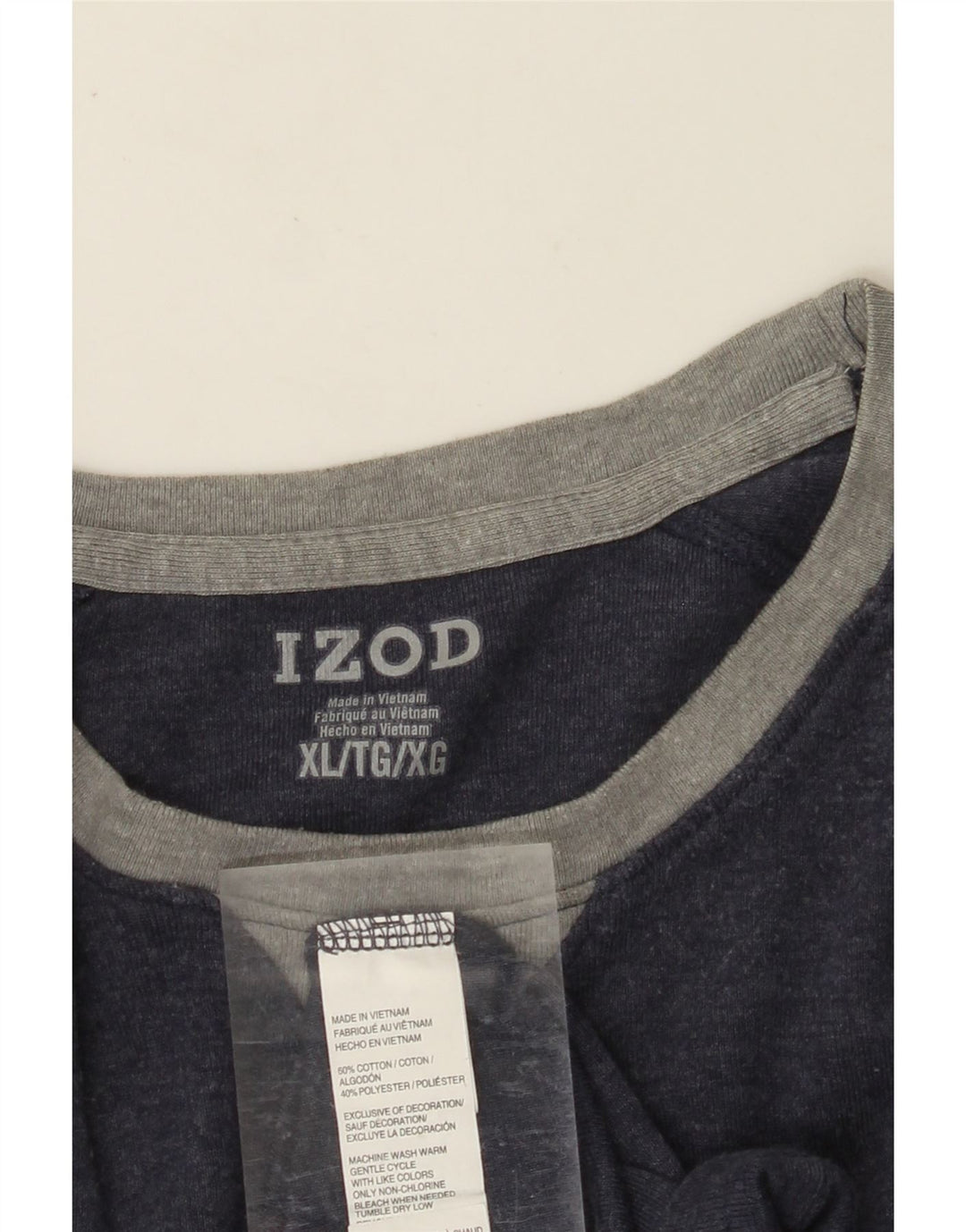 IZOD Мужской топ с длинным рукавом XL, темно-синий, хлопок