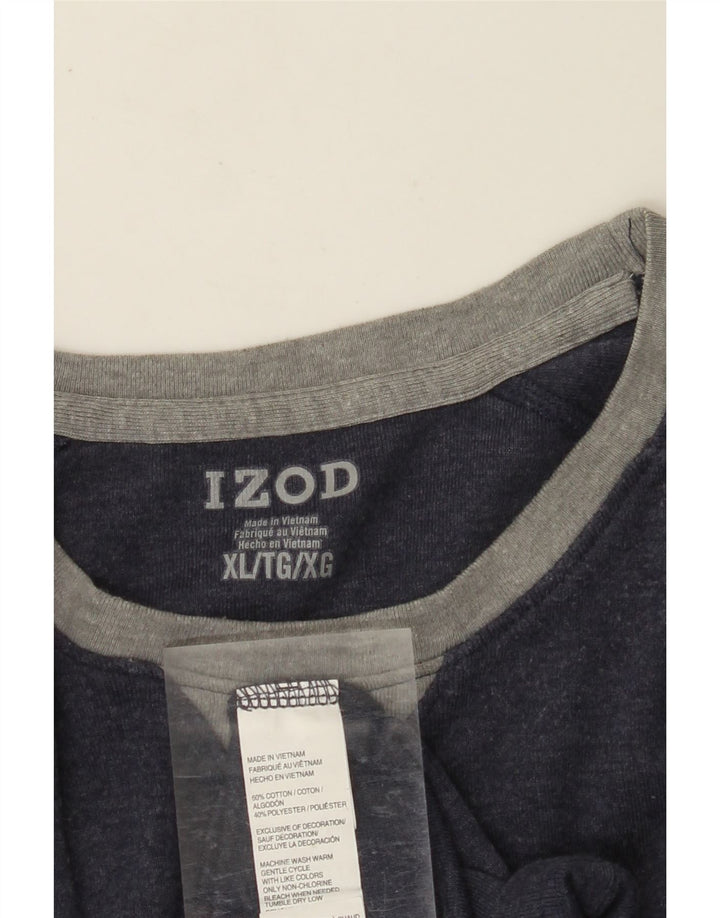IZOD Мужской топ с длинным рукавом XL, темно-синий, хлопок