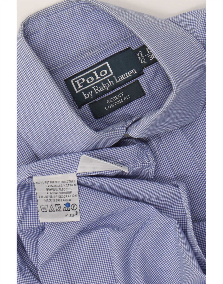 Мужская рубашка Regent Polo Ralph Lauren, размер 38 15, средний синий в мелкую клетку