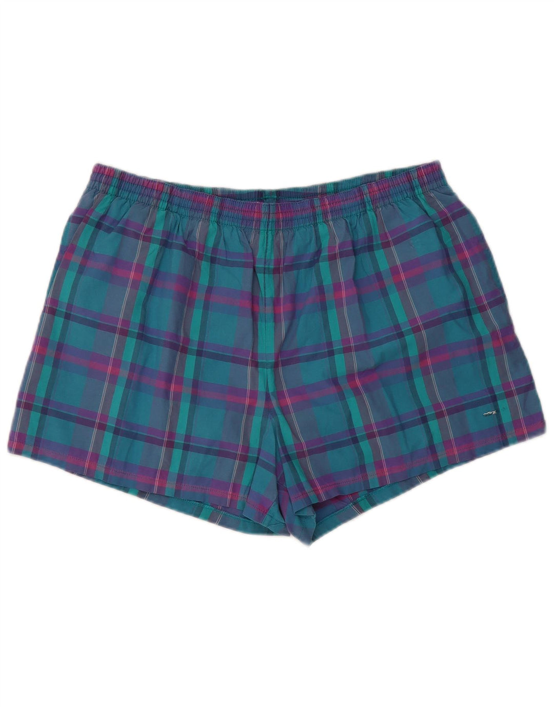 Мужские шорты для плавания Adidas Большие W36 L3 Бирюзовые клетчатые ретро