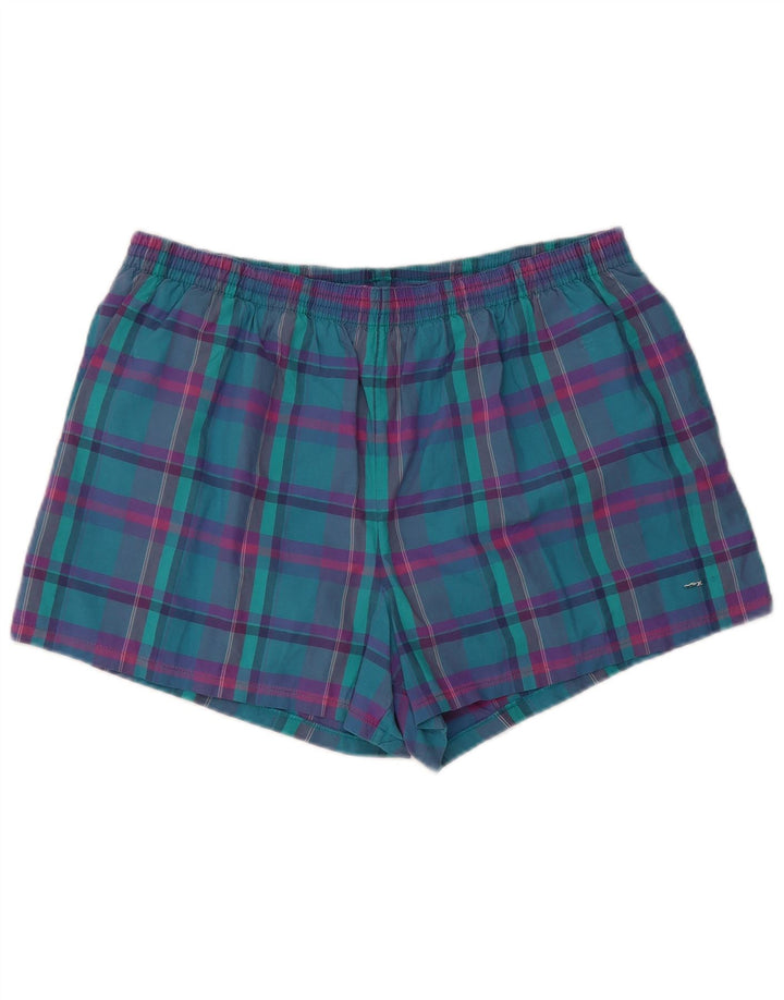 Мужские шорты для плавания Adidas Большие W36 L3 Бирюзовые клетчатые ретро