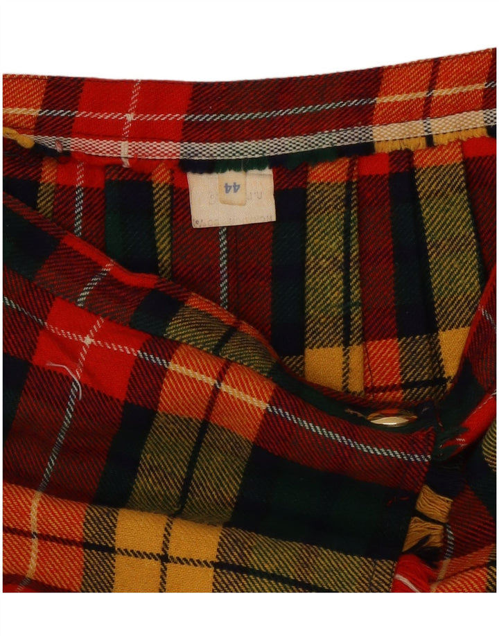 Винтажная женская юбка с запахом и геометрическим рисунком IT 44 Medium W29 Разноцветная клетка