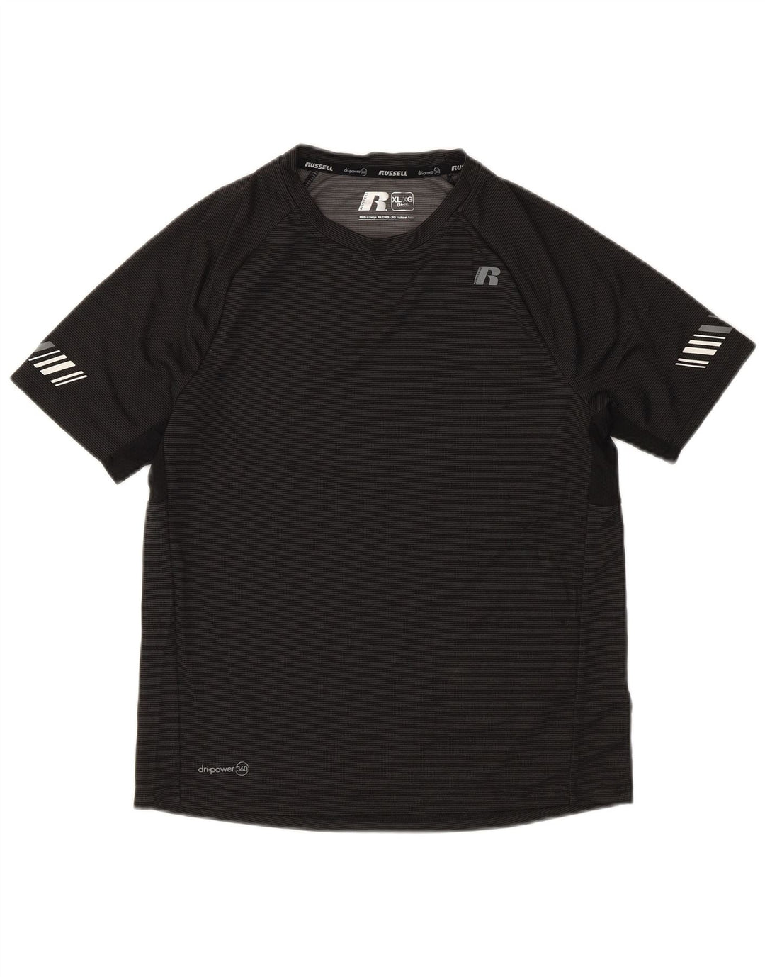 Футболка Russell Athletic для мальчиков, топ 14–15 лет, XL, полиэстер в черную полоску