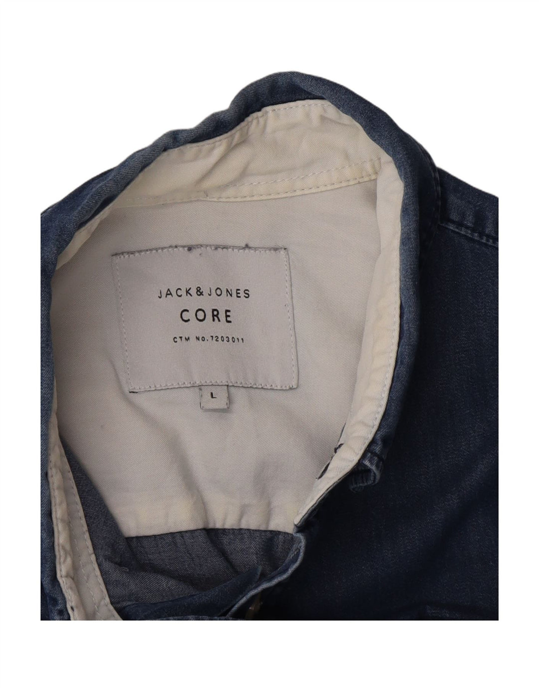 JACK & JONES Mens Denim Shirt Large Navy Blue
