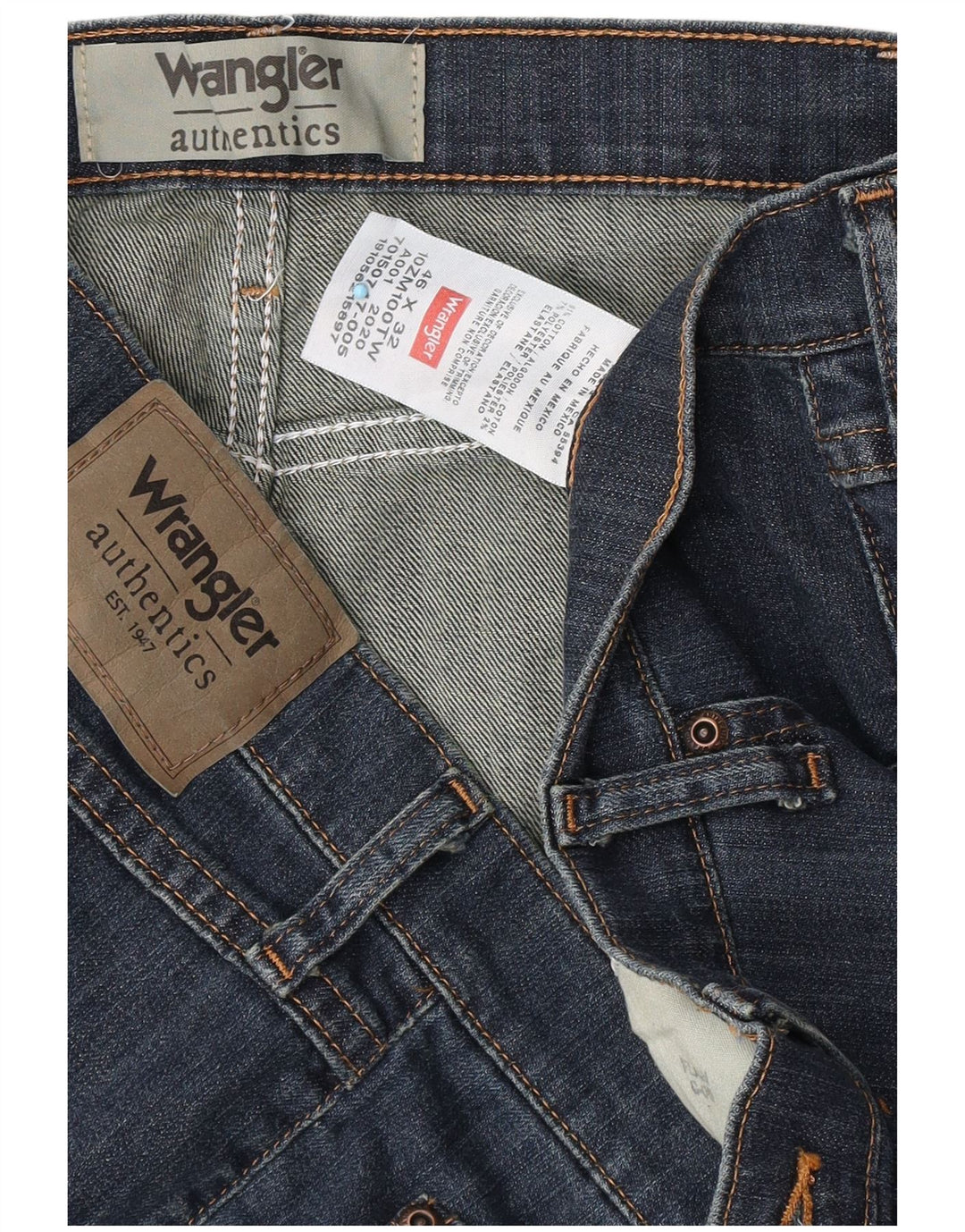 Мужские прямые джинсы Wrangler W46 L32, синий хлопок