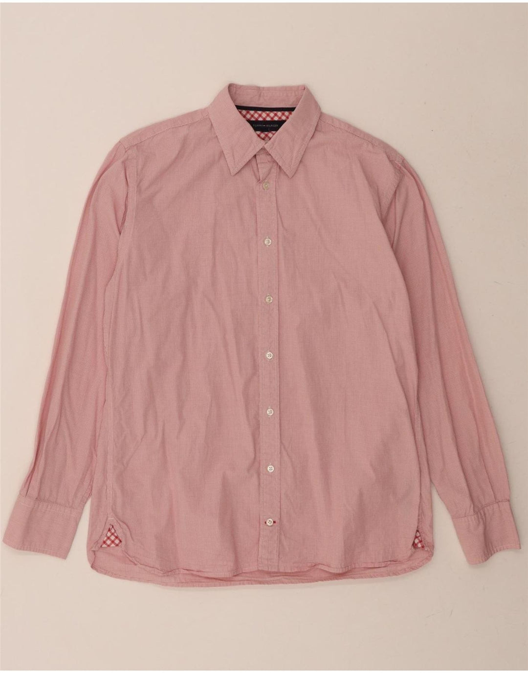 TOMMY HILFIGER Mens Shirt Medium Red Check Cotton Vintage Tommy Hilfiger and Second-Hand Tommy Hilfiger from Messina Hembry 