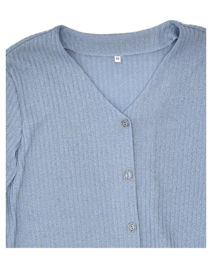 VINTAGE Womens Cardigan Sweater IT 46 Large Blue Polyester | Vintage Vintage | Thrift | Second-Hand Vintage | Used Clothing | Messina Hembry 