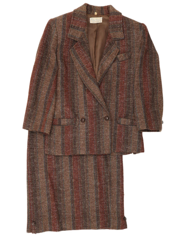 Винтажный женский комплект из 2 юбок IT 42 Medium W26 Коричневый в полоску