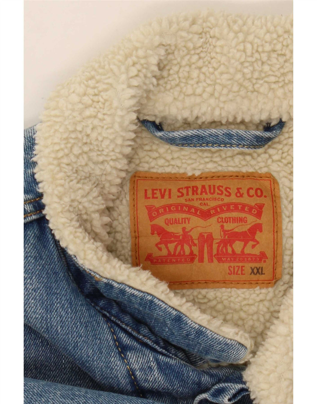 Мужская джинсовая куртка Levi's из шерпа UK 44 2XL, синяя, хлопок