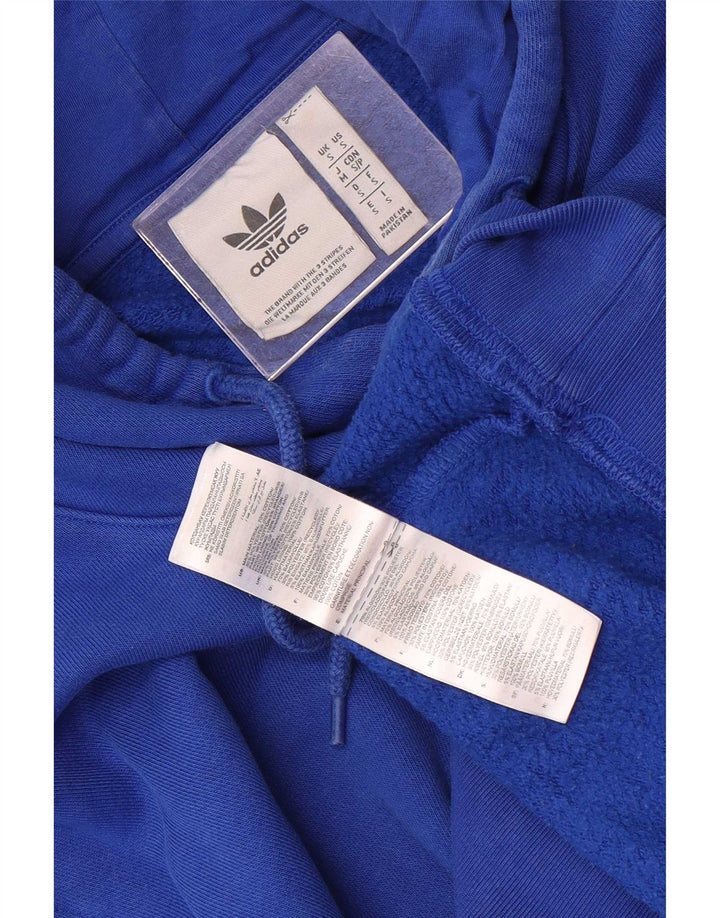 Мужской джемпер с капюшоном Adidas, маленький синий, хлопок