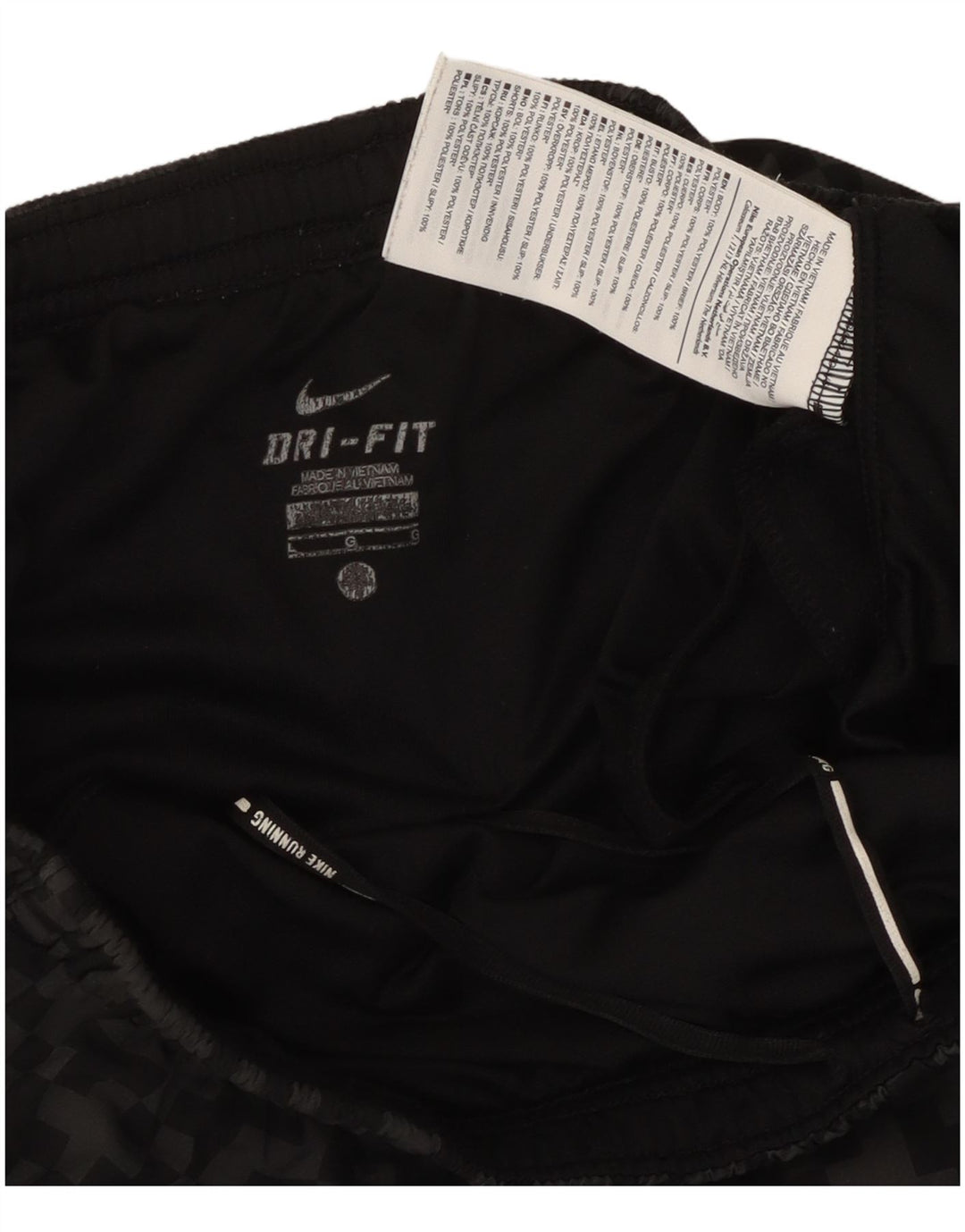 Мужские спортивные шорты Nike Dri Fit, большие черные полиэстер с геометрическим рисунком