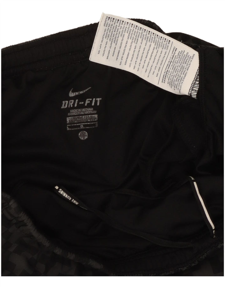 Мужские спортивные шорты Nike Dri Fit, большие черные полиэстер с геометрическим рисунком