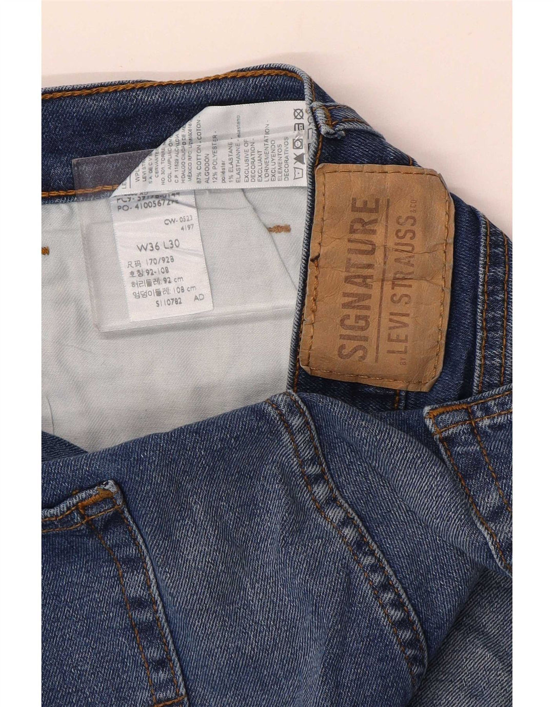 Мужские фирменные узкие джинсы Levi's W36 L30 синие, хлопок