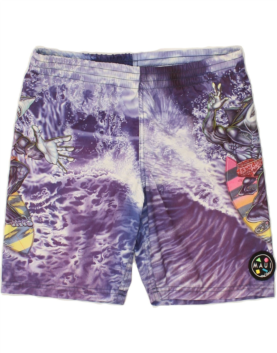 MAUI AND SONS Boys Graphic Swimming Shorts 11-12 Years XL  Purple | Vintage Maui and Sons | Thrift | Second-Hand Maui and Sons | Used Clothing | Messina Hembry 