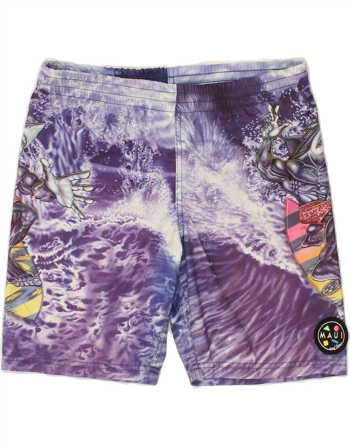 MAUI AND SONS Boys Graphic Swimming Shorts 11-12 Years XL  Purple | Vintage Maui and Sons | Thrift | Second-Hand Maui and Sons | Used Clothing | Messina Hembry 