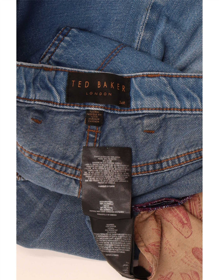 Мужские прямые джинсы Ted Baker W34 L32 синие из полиэстера