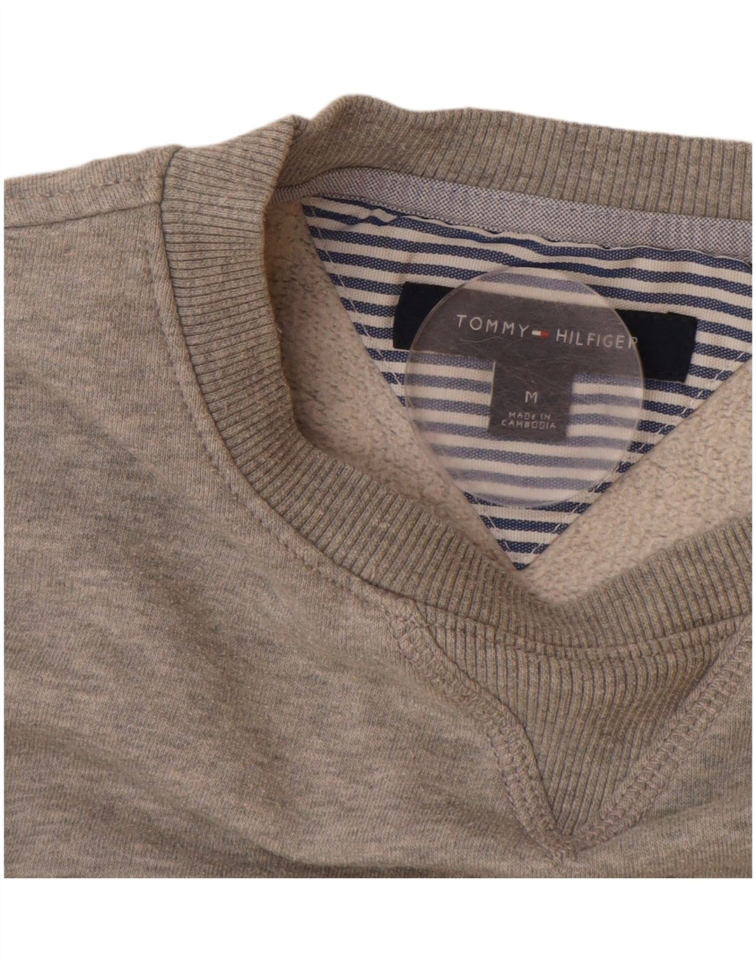 Женский свитшот с рисунком TOMMY HILFIGER UK 14, хлопковый средний серый цвет