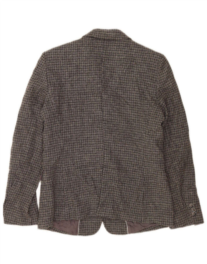 Женский пиджак Massimo Dutti на 2 пуговицах EU 42, большая серая клетка из вискозы