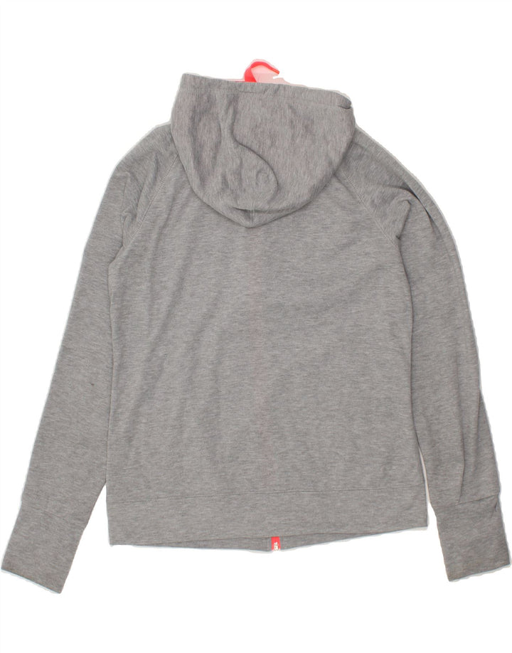 ADIDAS Womens Climalite Zip Hoodie Sweater UK 12/14 Medium Grey Polyester Vintage Adidas and Second-Hand Adidas from Messina Hembry 