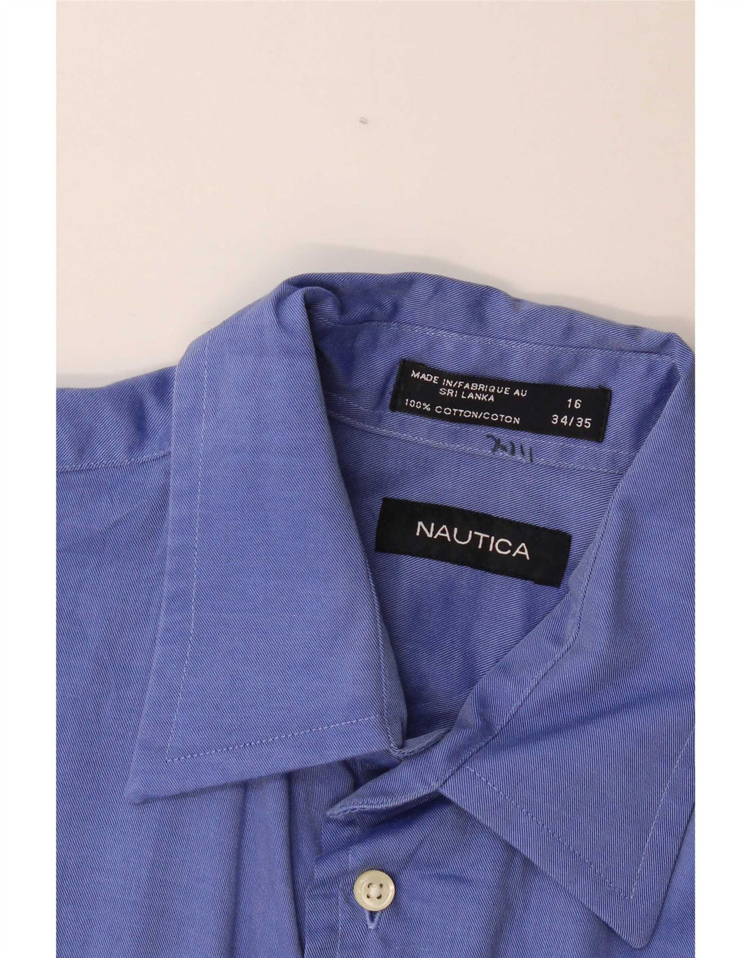 Мужская рубашка Nautica, размер 16, большая синяя хлопковая