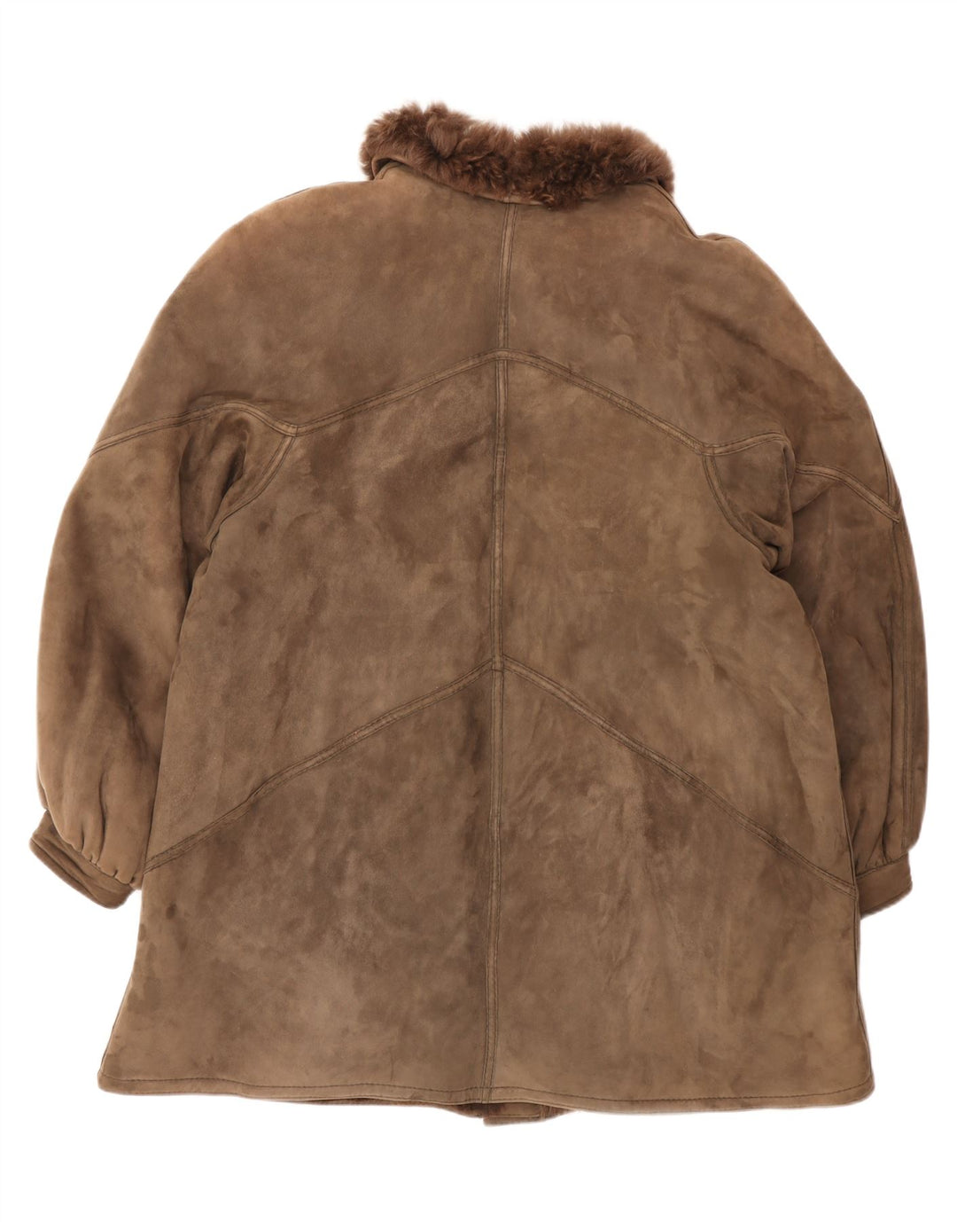 Винтажная женская дубленка UK 18 XL Коричневая